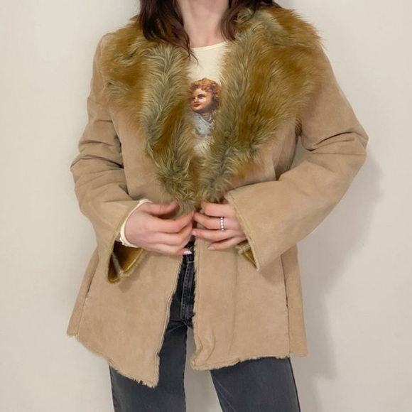 Vintage Suede and faux fur jacket M - Picture 2 of 4